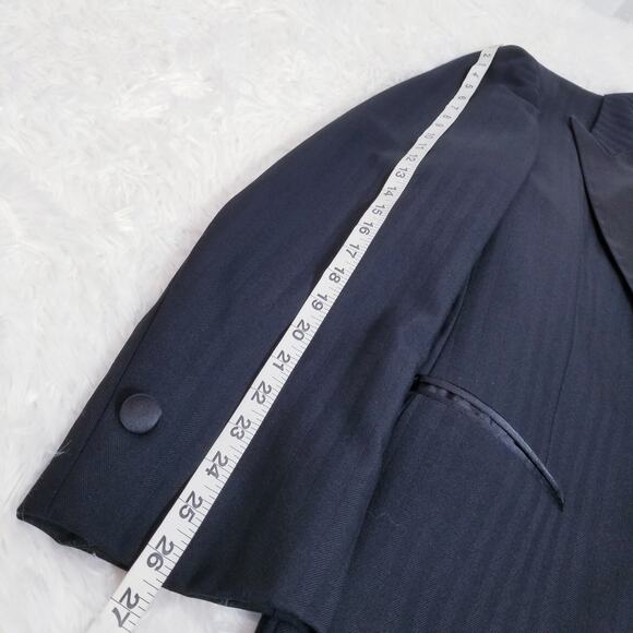 Christian Dior Blazer Men 46L Striped Peak Lapel Tuxedo Blazer - Picture 7 of 14